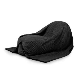 Čierny menčestrový detský sedací vak Cocoon 120 – SLOWDOWN