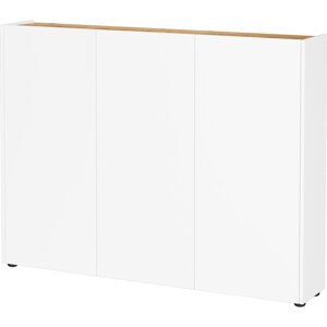Biela skrinka na topánky v dekore duba 138x105x25 cm Libbiano – Germania