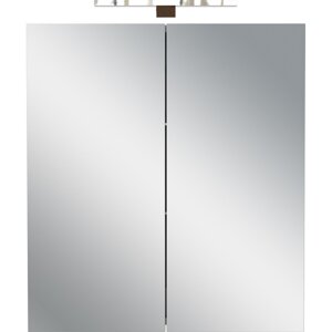 Krémovobiela závesná/so zrkadlom kúpeľňová skrinka 60x71 cm Arcena – Germania