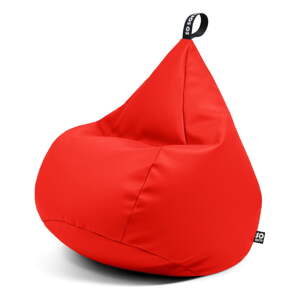 Červený detský sedací vak z imitácie kože Drop M – So Soft?