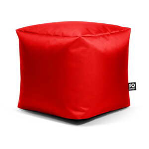 Červený detský sedací vak z imitácie kože Cube M – So Soft?