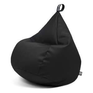 Čierny detský sedací vak z imitácie kože Drop M – So Soft?
