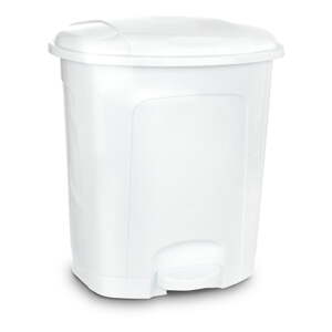 Biely nášľapný plastový odpadkový kôš 5,5 l – Orion