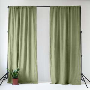 Svetlozelený ľanový záves 140x170 cm Sage – Linen Tales