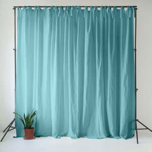 Tyrkysovomodrý ľanový záves 140x330 cm Coastal Blue – Linen Tales