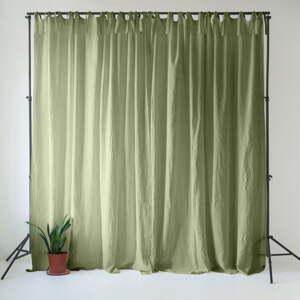 Svetlozelený ľanový záves 140x200 cm Sage – Linen Tales