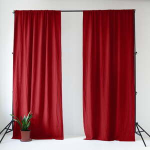 Červený ľanový záves 140x200 cm Lava Falls – Linen Tales