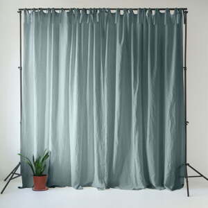 Sivomodrý ľanový záves 140x170 cm Blue Fog – Linen Tales