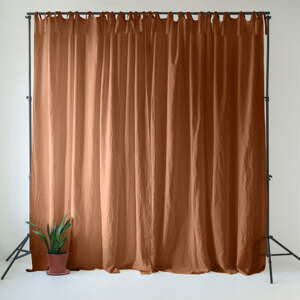 Hnedý ľanový záves 140x330 cm Hazelnut – Linen Tales