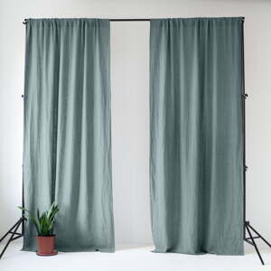 Sivomodrý ľanový záves 140x250 cm Blue Fog – Linen Tales