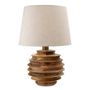 Tmavo prírodná stolová lampa s textilným tienidlom (výška  54 cm) Svale – Bloomingville