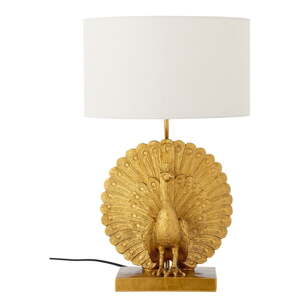 Stolová lampa v zlatej farbe s textilným tienidlom (výška  58,5 cm) Peacock – Bloomingville