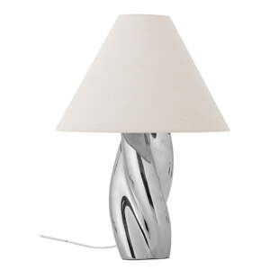 Stolová lampa v striebornej farbe s textilným tienidlom (výška  49 cm) Silva – Bloomingville