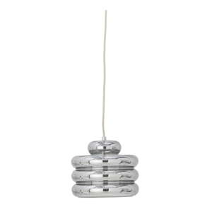 Závesné svietidlo v striebornej farbe so skleneným tienidlom ø 24 cm Spike – Bloomingville