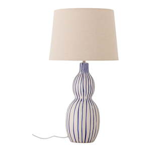 Modrá/krémovobiela stolová lampa s textilným tienidlom (výška  68,5 cm) Gavisa – Bloomingville