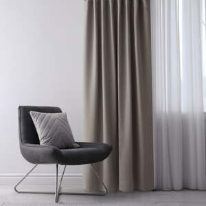 Sivobéžový zatemňovací záves 140x175 cm Eyelets – Restilo