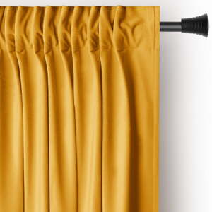 Žltý zamatový dimout záves 140x270 cm Pleat – Restilo