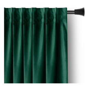 Tmavozelený zamatový dimout záves 140x270 cm Pleat – Restilo