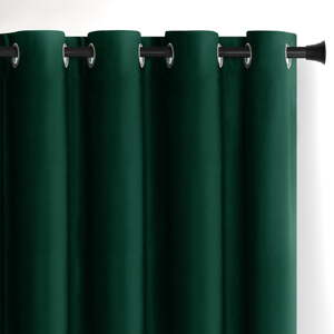 Tmavozelený zamatový dimout záves 140x245 cm Eyelets – Restilo