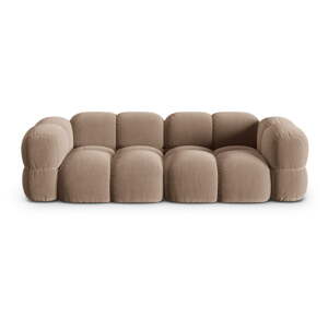 Hnedá zamatová pohovka 250 cm Loretto – Cosmopolitan Design