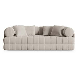 Béžová zamatová rozkladacia pohovka 206 cm Kemi – Cosmopolitan Design