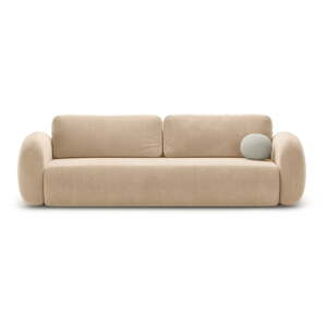 Béžová zamatová rozkladacia/s úložným priestorom pohovka 262 cm Tonale – Cosmopolitan Design
