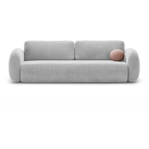 Svetlosivá zamatová rozkladacia/s úložným priestorom pohovka 262 cm Tonale – Cosmopolitan Design