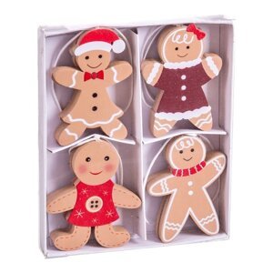 Drevené vianočné ozdoby v súprave 8 ks 6 cm Gingerbread – Casa Selección