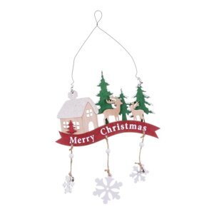 Drevená závesná vianočná dekorácia 19,5 cm Merry Christmas – Casa Selección