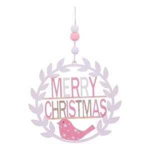 Drevená závesná vianočná dekorácia Merry Christmas – Casa Selección