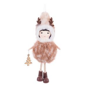 Látková závesná vianočná dekorácia 17 cm Deer Girl – Casa Selección