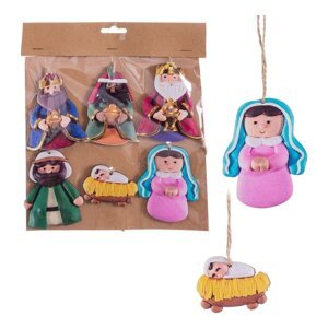 Drevené vianočné ozdoby v súprave 6 ks 9 cm Nativity – Casa Selección