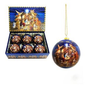 Papierové vianočné gule v súprave 6 ks ø 7,5 cm Nativity Memory – Casa Selección