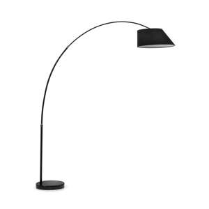 Čierna stojacia lampa s textilným tienidlom (výška  220 cm) May – Kave Home